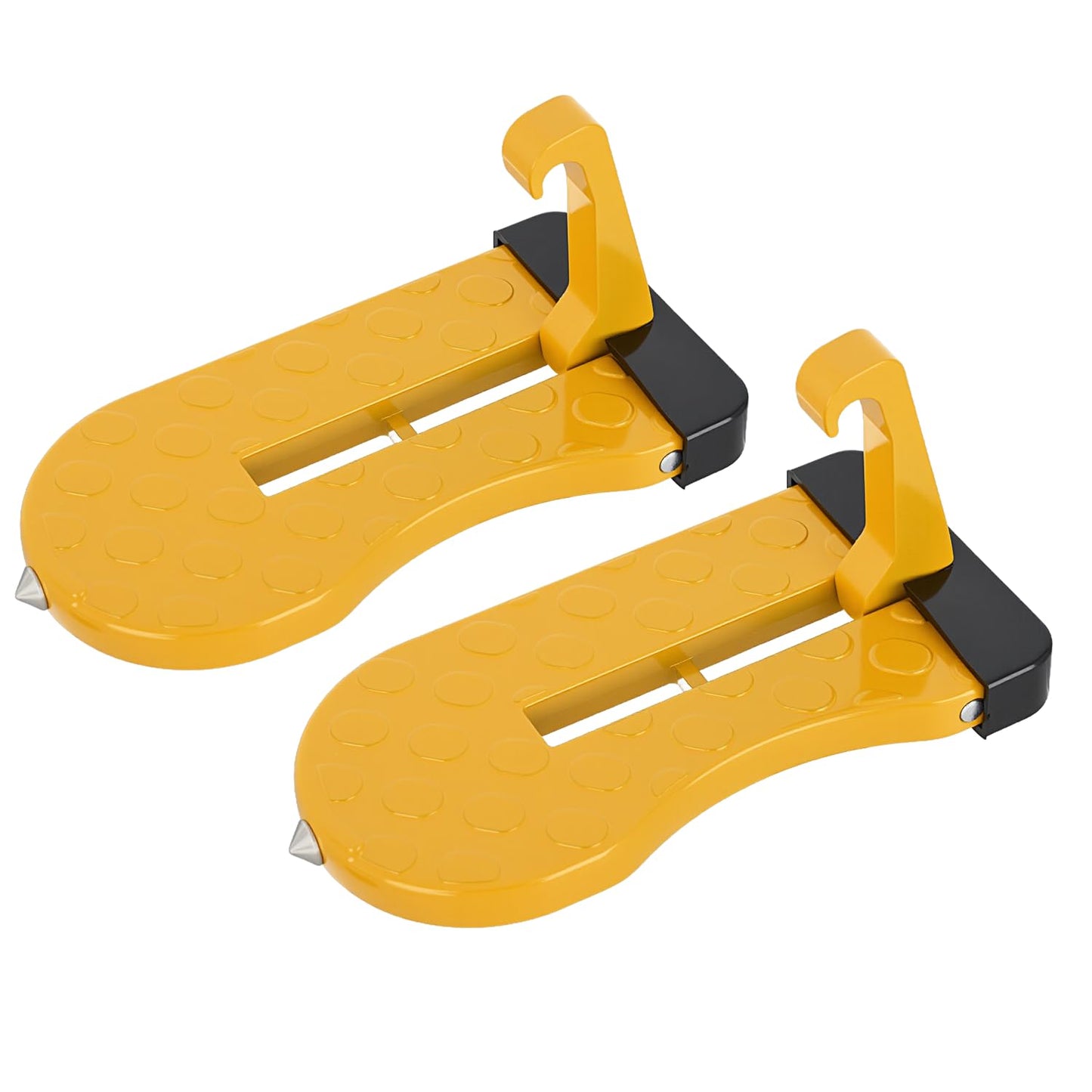 Nilight Car Door Step for Roof Access Universal Car Step Hook for Roof SUV Trucks Folding Aluminum Alloy Vehicle Door Latch Step Pedal with Glass Breaker Safety Hammer, Max Load 400lbs, 2 Pack Yellow