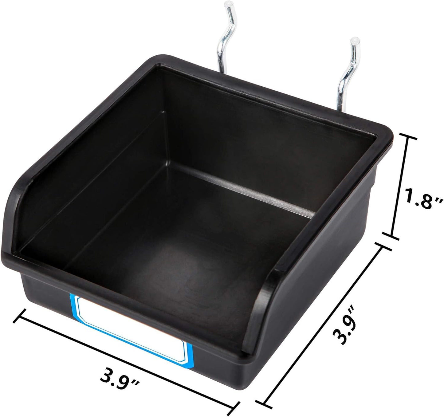 FRIMOONY Pegboard Bins with Hooks and Labels, for Organizing Accessories, 10 Packs, Black