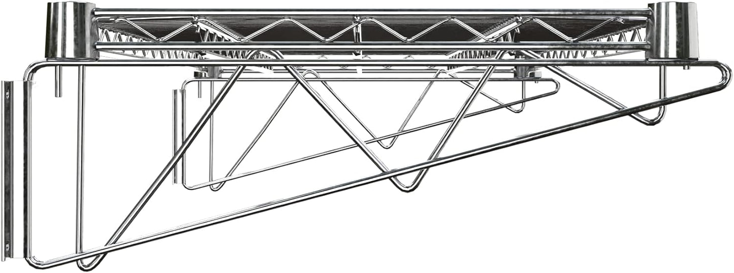 18" x 36" Chrome Wire Wall Mount Shelf