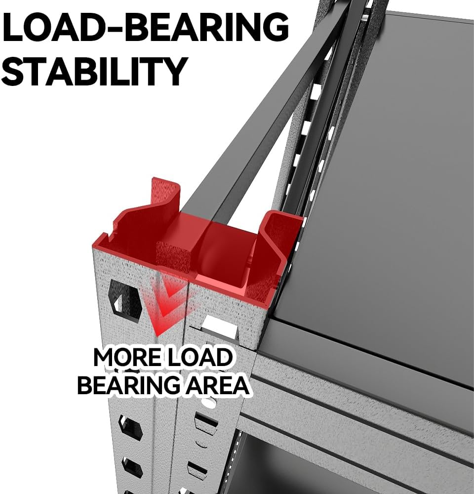 Heavy Duty Metal Storage Shelves - 5-Tier Adjustable Utility Shelf for Garage and Workshop, 51.2" W x 47.2" H x 23.6" D, Black - Ideal Organizer for Basement & Industrial Use