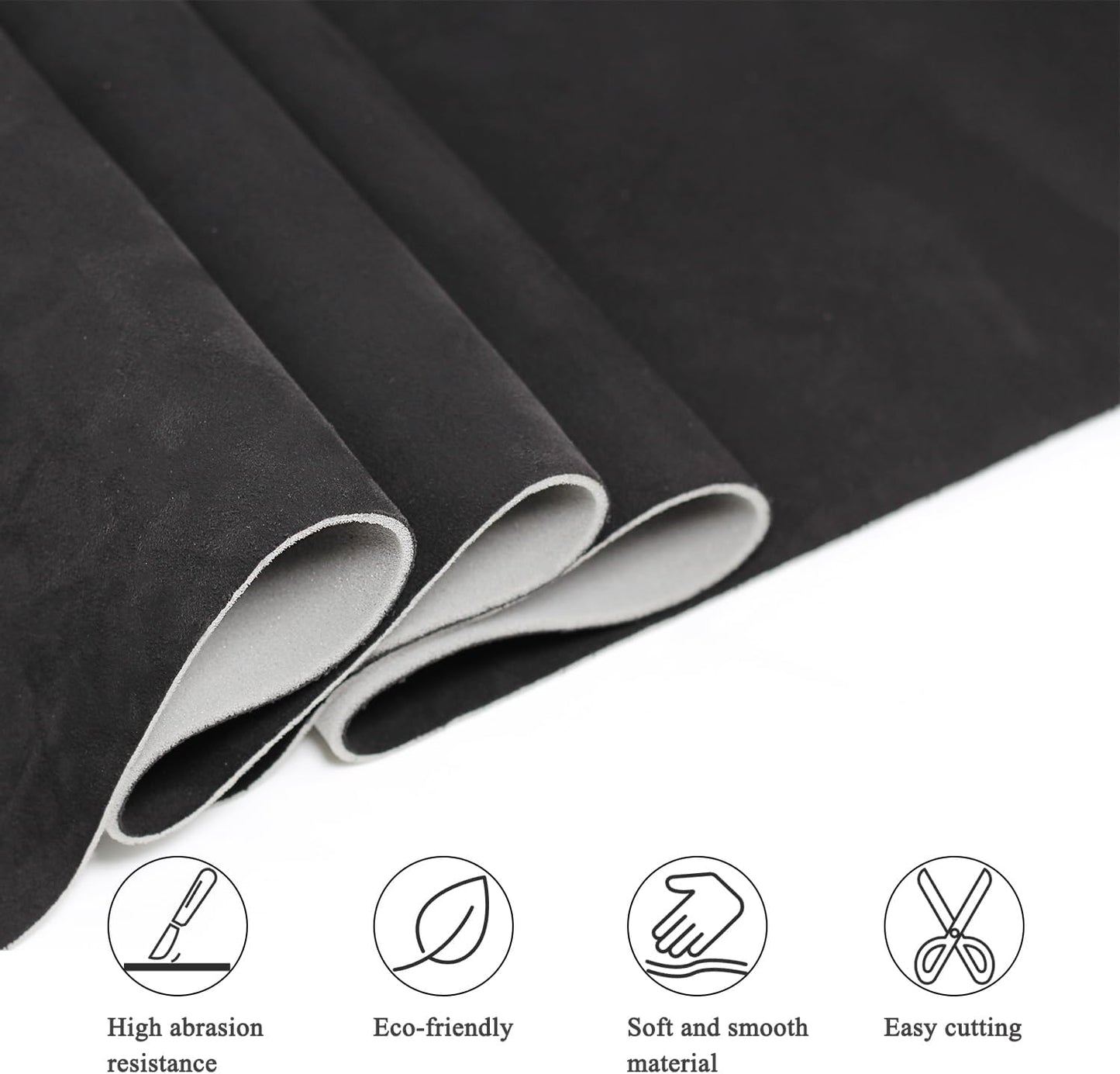 Suede Headliner Fabric with Foam Backing - black suede headliner wrap Interior Material for Car/Truck/SUV/RV Roof, Home Repair/DIY Headliner Material Automotive Headliner Fabric (Black, 54"×60“)