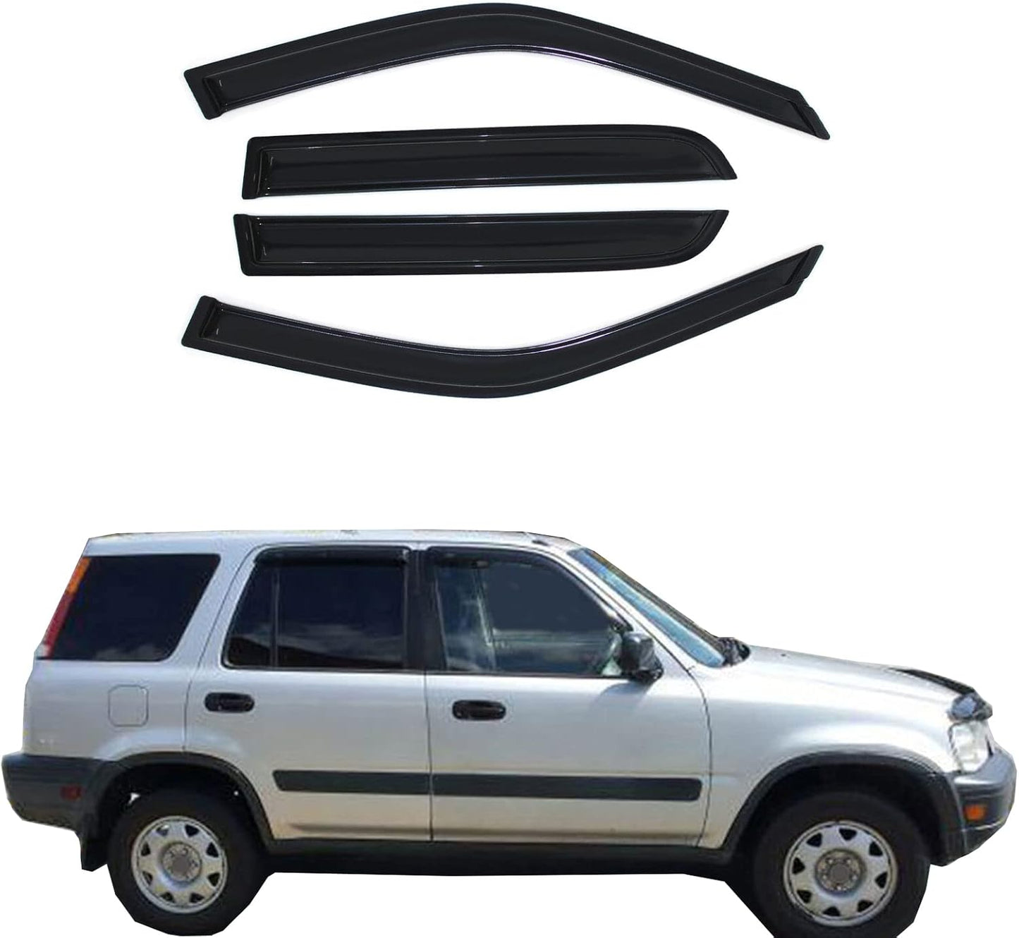 Wind Deflector Compatible with 1997-2001 Honda CRV Smoke Sun/Rain Guards Window Visors 94113