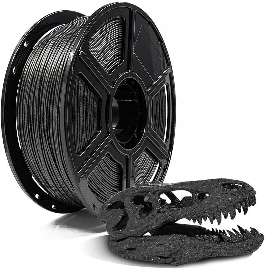 FLASHFORGE PLA Filament 1.75mm Galaxy Matte Black, 3D Printer Filament with Silver Glitter 1kg (2.2lbs) Spool, Dimensional Accuracy +/- 0.02mm, Shimmering 3D Printing Filament for Unique Finish