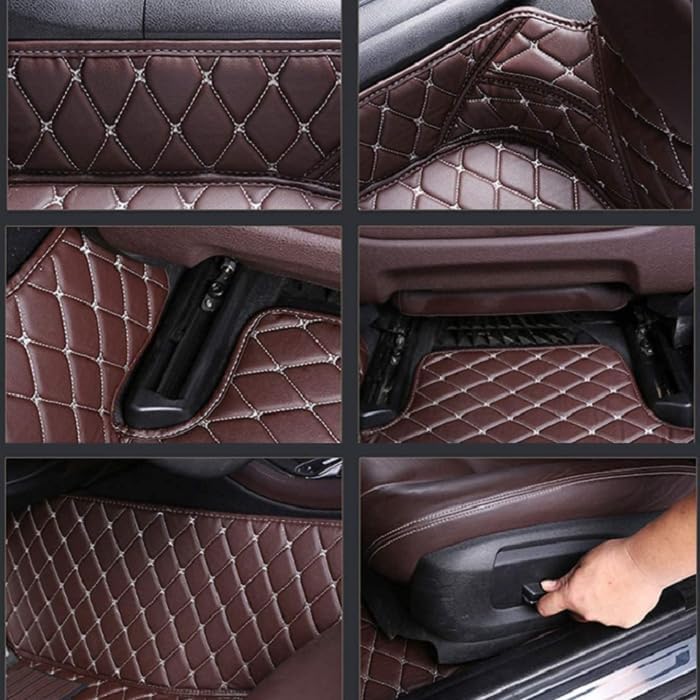 Customized Personalized car Floor mats, All-Weather Luxury car Floor mats, Waterproof and Anti Slip Leather car Floor mat Lining, 95% Customized car, Truck, and SUV Floor mats (Edge Black)