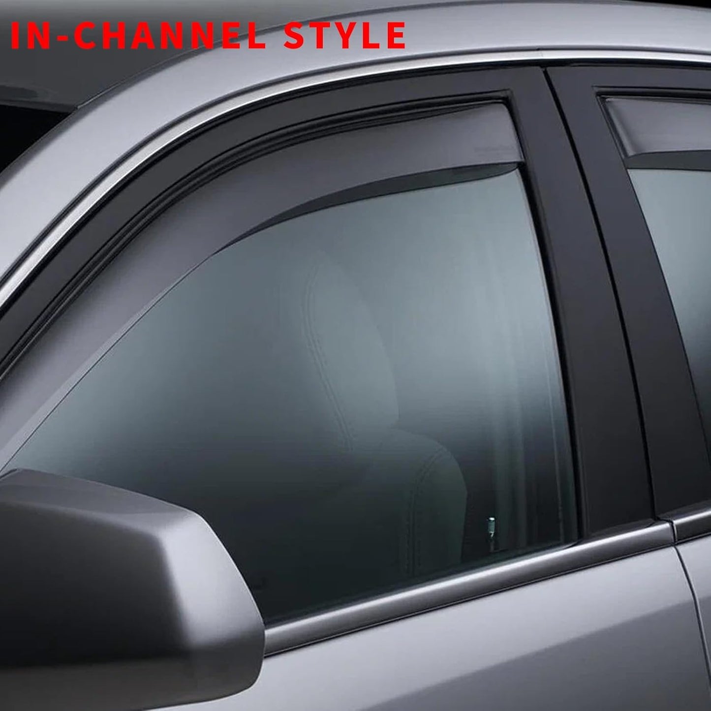 in Channel Rain Guards for 2014-2018 Chevy Silverado/GMC Sierra 1500 Crew Cab, 2015-2019 Silverado/Sierra 2500HD-3500HD Crew Cab, Durable Window Deflectors,Vent Window Visors