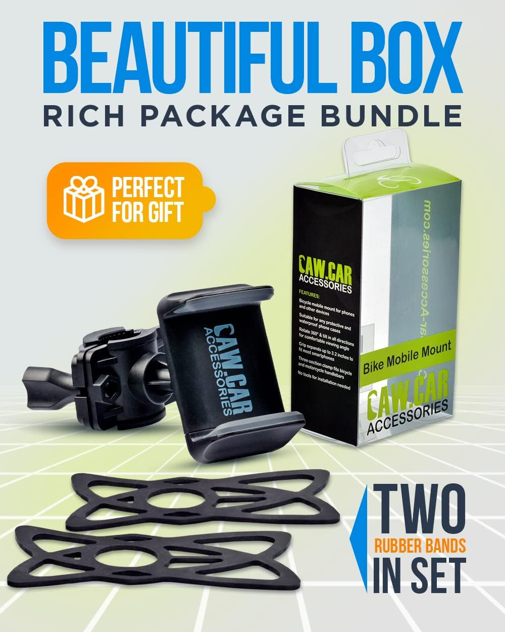 Bike & Motorcycle Phone Mount - for iPhone 16 Pro Max (15, 14, SE, Plus), Galaxy s25 or Any Cell Phone - Universal Handlebar Holder for ATV, Bicycle & Motorbike. +100 to Safeness & Comfort