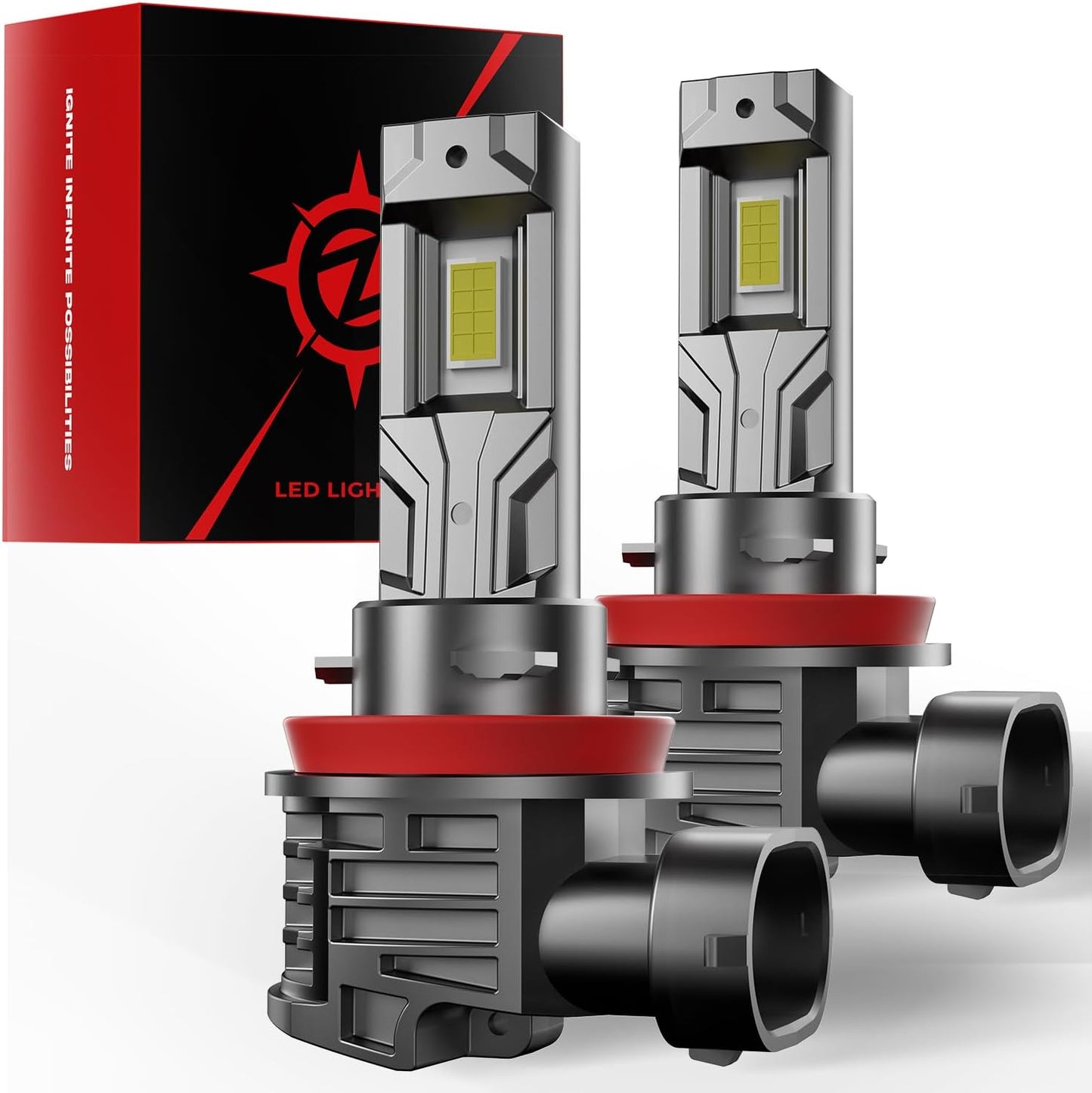 [2025 Upgrade] H 11 Led Bulbs, [latest & Brightest] 40000lm 800% Brightness Fog Lights Bulbs Real 1:1 Mini Size Design, 6000k Cool White，Pack of 2