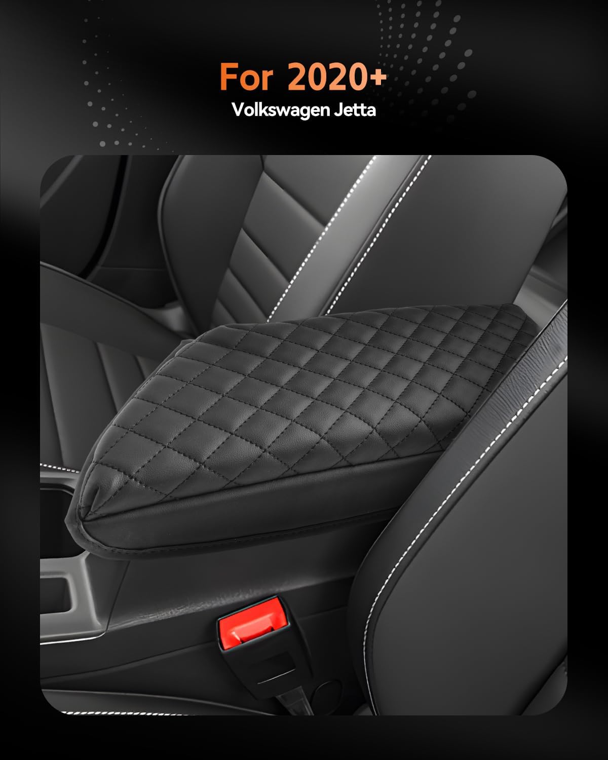 CDEFG for Volkswagen Jetta 2020-2025 Center Console Cover Armrest Box Cover for Jetta (S, Sport, SE, SEL, GLI Autobahn) 2021 2022 2023 2024 2025 Accessories Console Arm Rest Protector