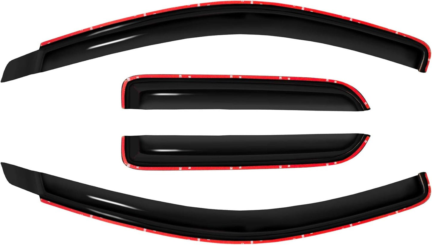 in Channel Window Visor Compatible with Dodge 02-08 Ram 1500 03-09 Ram 2500/3500 Quad Cab Sun Rain Guard Wind Deflector 194623