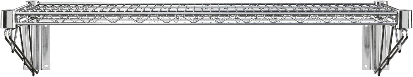 14" x 36" Chrome Wire Wall Mount Shelf