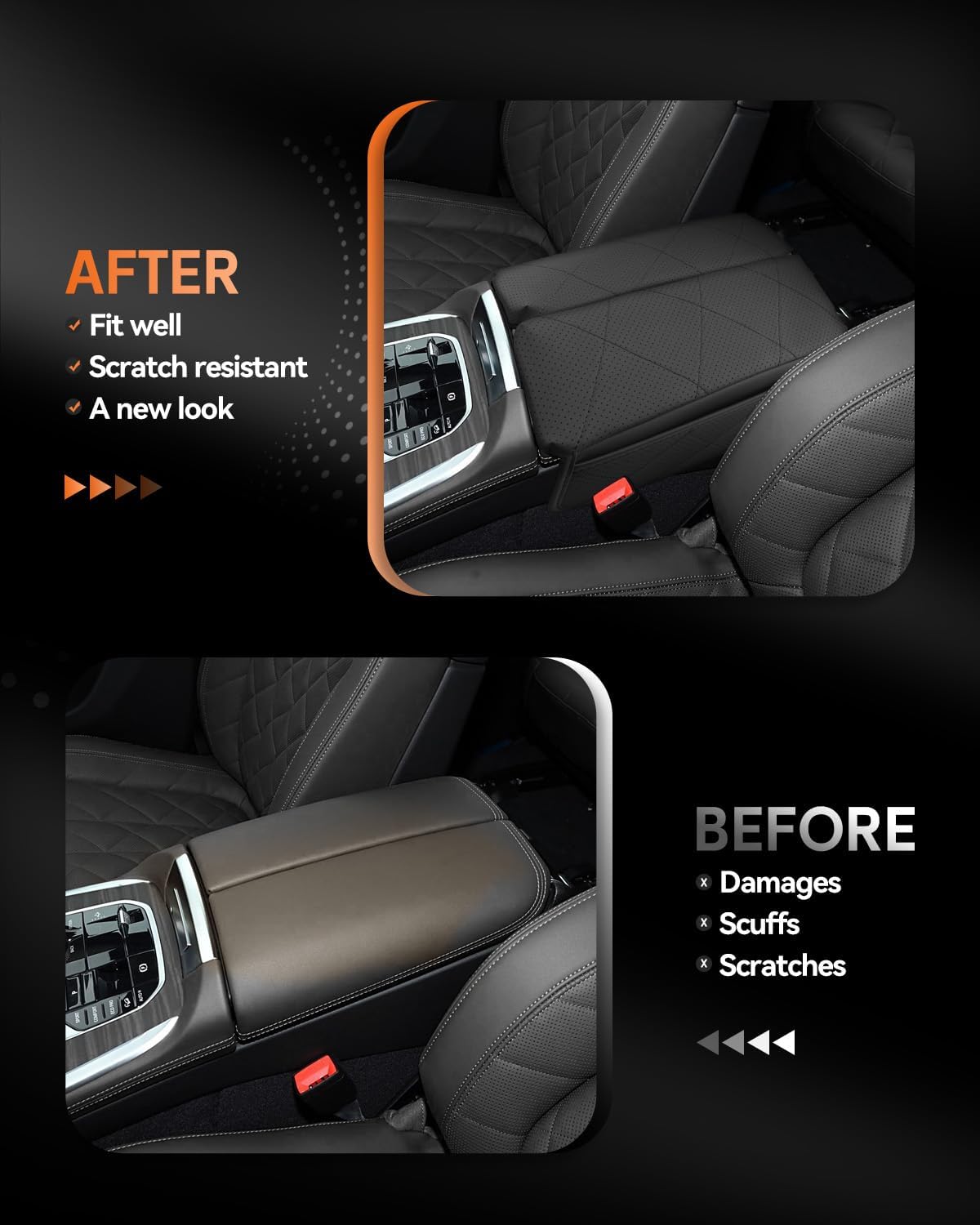 CDEFG for BMW X5/X6/X7 2020-2025 Center Console Cover Armrest Box Cover for X5, X6, X7 2020 2021 2022 2023 2024 2025 Accessories Console Arm Rest Protector