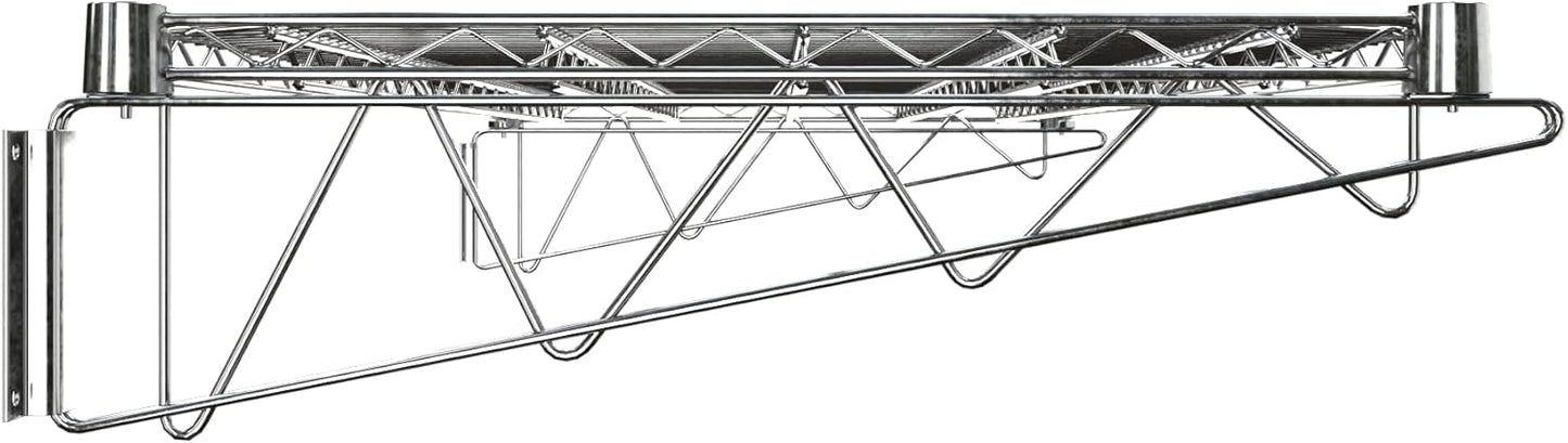 24" x 48" Chrome Wire Wall Mount Shelf