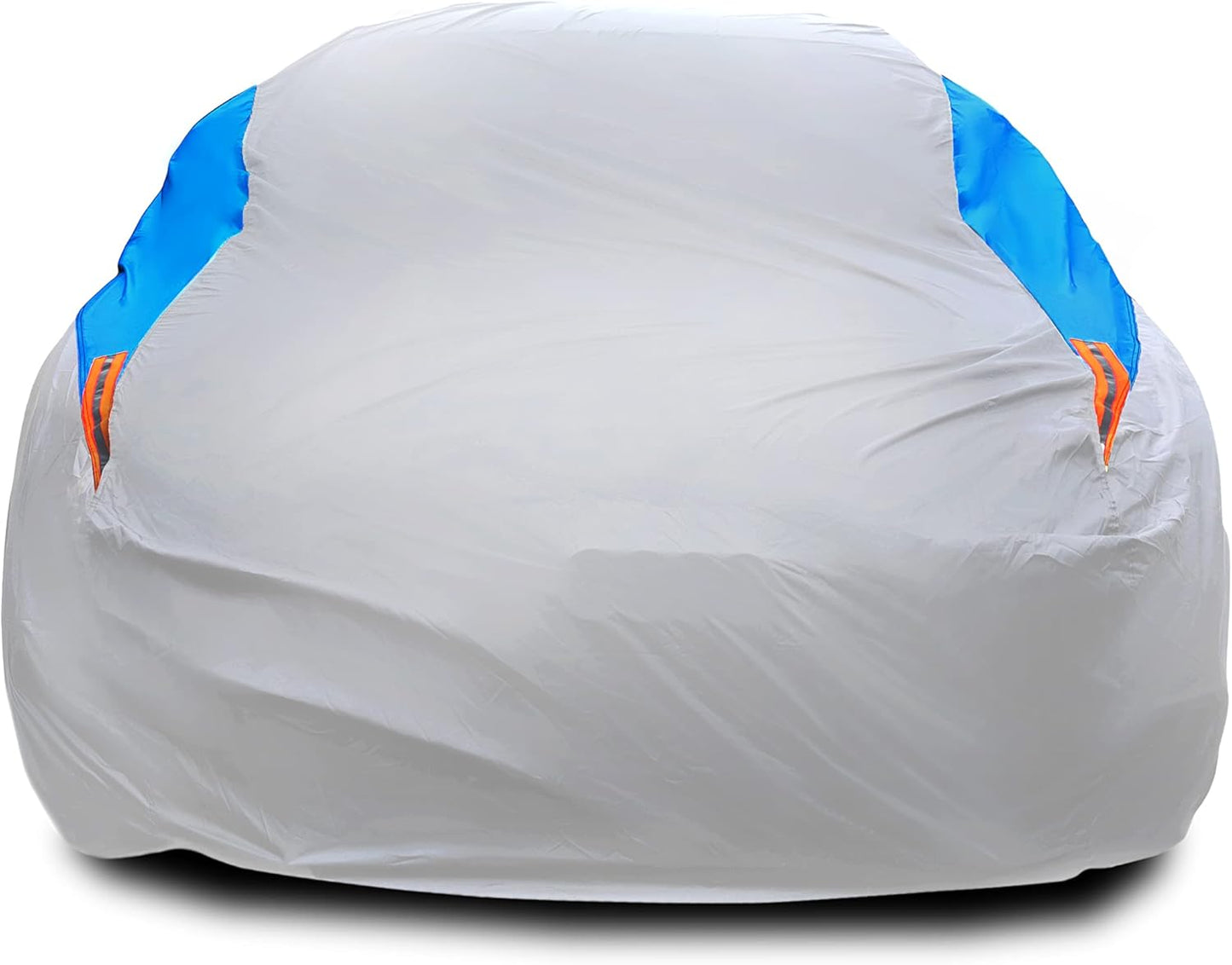 MORNYRAY Waterproof Car Cover All Weather Snowproof UV Protection Windproof Outdoor Full car Cover, Universal Fit for Sedan (Silvery, A4-Fit Sedan Length(186-193 inch)