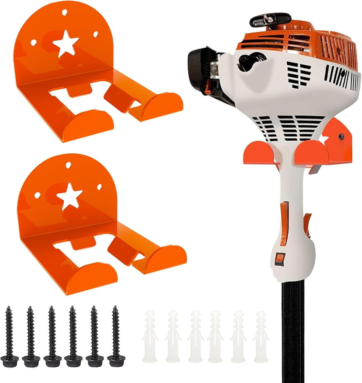 MusixiA Garage Organizer Trimmer Rack,2 Pack Heavy Duty Weed Eater Hanger,Trimmer Hanger for Grass Trimmer, Hedge Trimmer Trimmer Power Tool Organizer Wall Mount