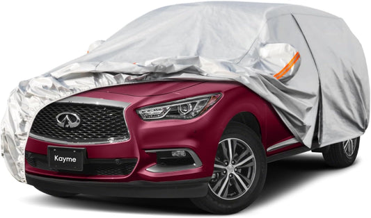Kayme 6 Layers SUV Car Cover Custom Fit for Infiniti QX60（2013-2025） Waterproof All Weather for Automobiles, Outdoor Full Cover Rain Sun UV Protection.Silver