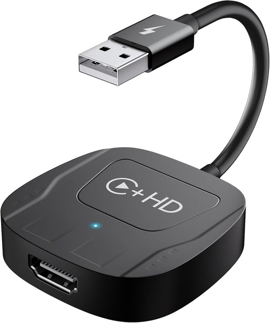 Wireless CarPlay Adapter for Apple,Plug and Play CarPlay Wireless Adapter with HDMI Input for Fire TV Sticks and Game Consoles,Fit for Cars with Factory Wired CarPlay from 2016 & iOS 10+ Phone