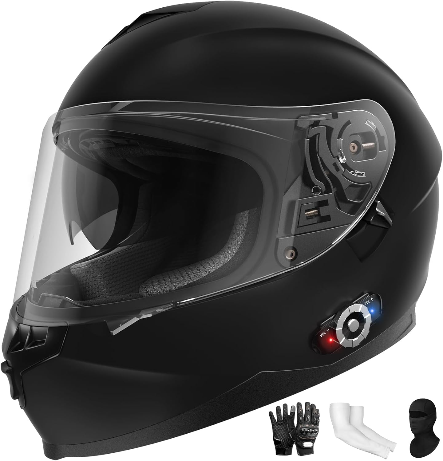 Full Face FreedConn Motorcycle Helmet Bluetooth 5.0 Integrated 2 Way Intercom DOT FMVSS-218 Rated Motorbike Helmet Communication with Dual Visor MP3 for Men Women New EPS