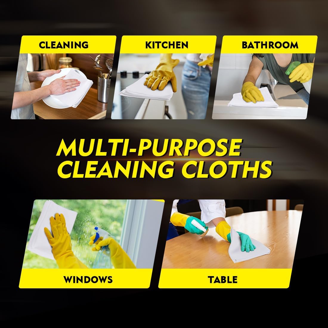 HOMEXCEL White Microfiber Cleaning Cloth 12 Pack, 12.5 x 12.5 inch Microfiber Towels for Cars, Ultra Absorbent Car Washing Cloth, Lint Free Streak Free Cleaning Rags for Car, Kitchen, and Window