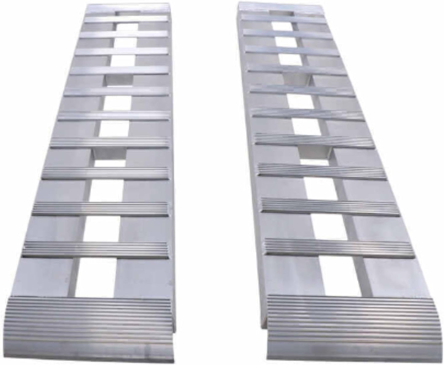 GEN-Y Hitch Heavy Duty Aluminum Loading Ramps - Set of 2, 8 Feet Long x 15 Inches Wide, 10000 lbs Capacity, Hybrid Hook and Plate Ends, Serrated Cross Rungs for Maximum Traction