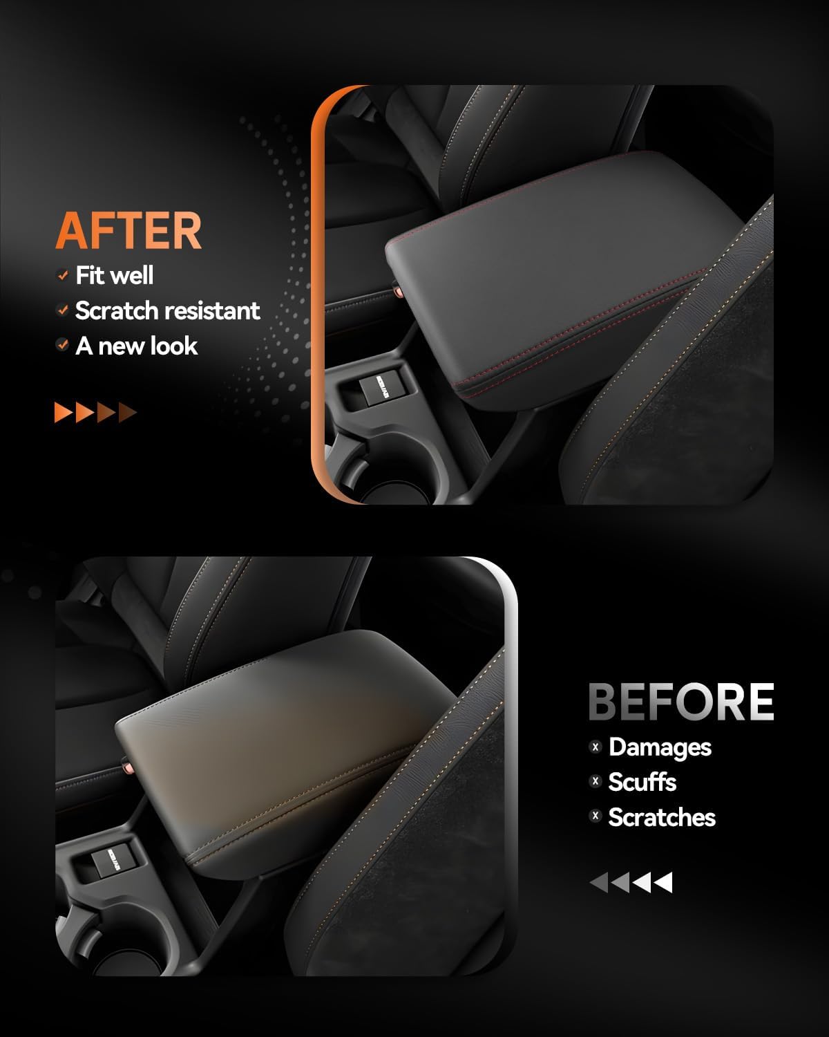 CDEFG for Subaru Forester 2025 Center Console Cover Armrest Box Cover for Forester (Premium, Sport, Limited, Touring Trims) 2025 Accessories Console Arm Rest Protector Red Line