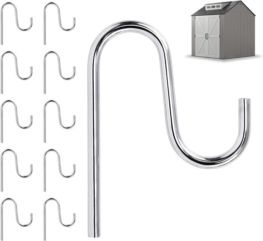 10 Pcs Shed Hooks, Long Shed Hooks for Tools Shovels Rakes Storage, Shed Accessories for Hanging Heavy Duty Individual