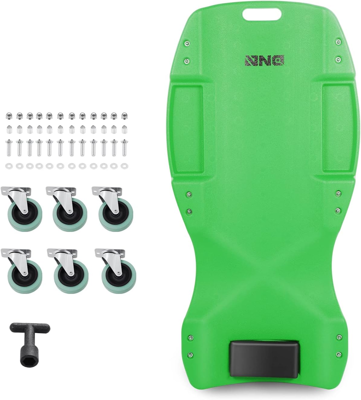 DNA MOTORING TOOLS-00240 48 Inches Heavy-Duty Low-Profile Roller Automotive Creeper with Padded Headrest, Green