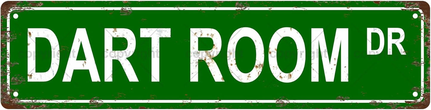 DART ROOM DR Space Vintage Metal Tin Sign, Street Sign, Home Decor, Room Decor, Wall Decor, Bathroom Decor, Bar Decor, Cafe Decor, Garage Decor, 16 x 4 Inch