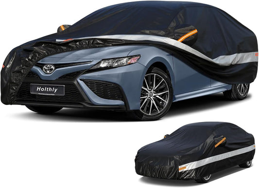 10 Layers Car Cover Custom Fit for Toyota Camry (1996-2025) Waterproof All Weather for Automobiles, Outdoor Full Cover Sun UV Rain Protection.Black