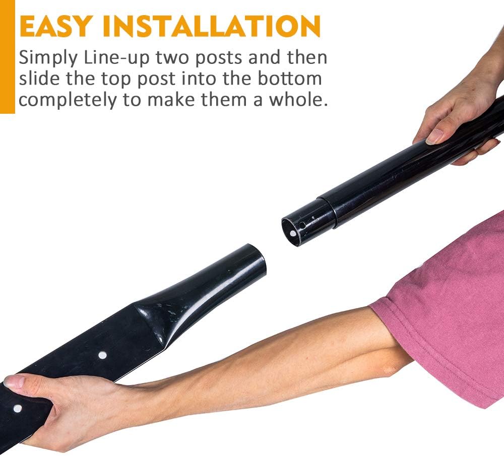 Heavy Duty Cast Iron Sign Post and Base Kit - 12" DIA Stand with 48" Post and Bolts & Nuts for Hanging Signs, Portable Sign Holder for Parking and Recreational Use