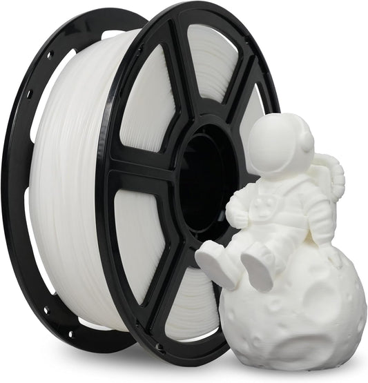 FLASHFORGE PLA Filament 1.75mm +/- 0.02mm, Matte White 3D Printer Filament 1kg (2.2lbs) Spool, Excellent Printing Performance, Easy to Use for Most FDM 3D Printers