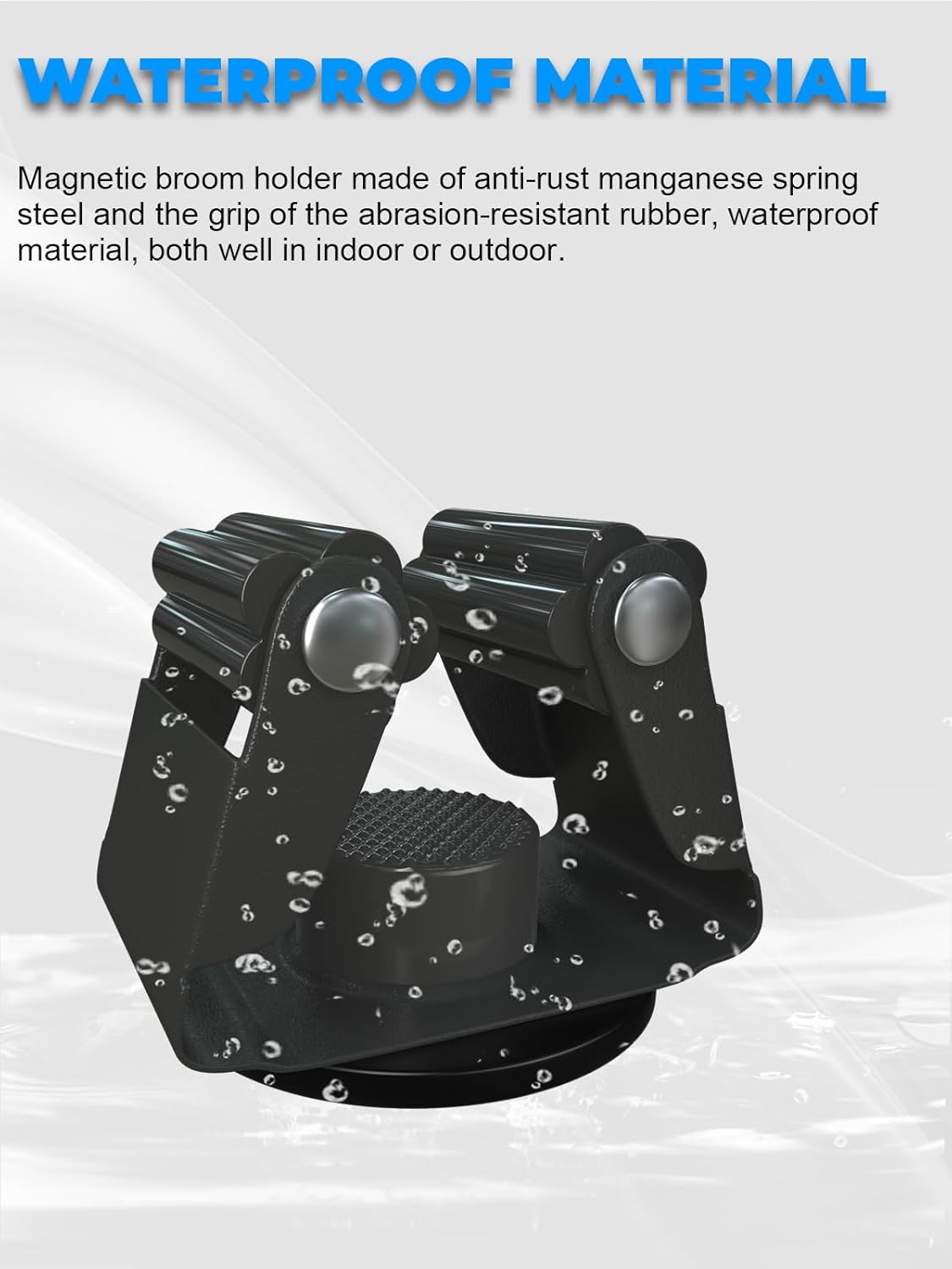 Magnetic Broom Mount, Mop Holder Magnetic No Drilling Magnetic Tool Holder Wall Mount for Garden Tool,Rack Rake,Shovel Handle,Garage,Kitchen,Laundry Tools Organizer-8 PCS/Gray