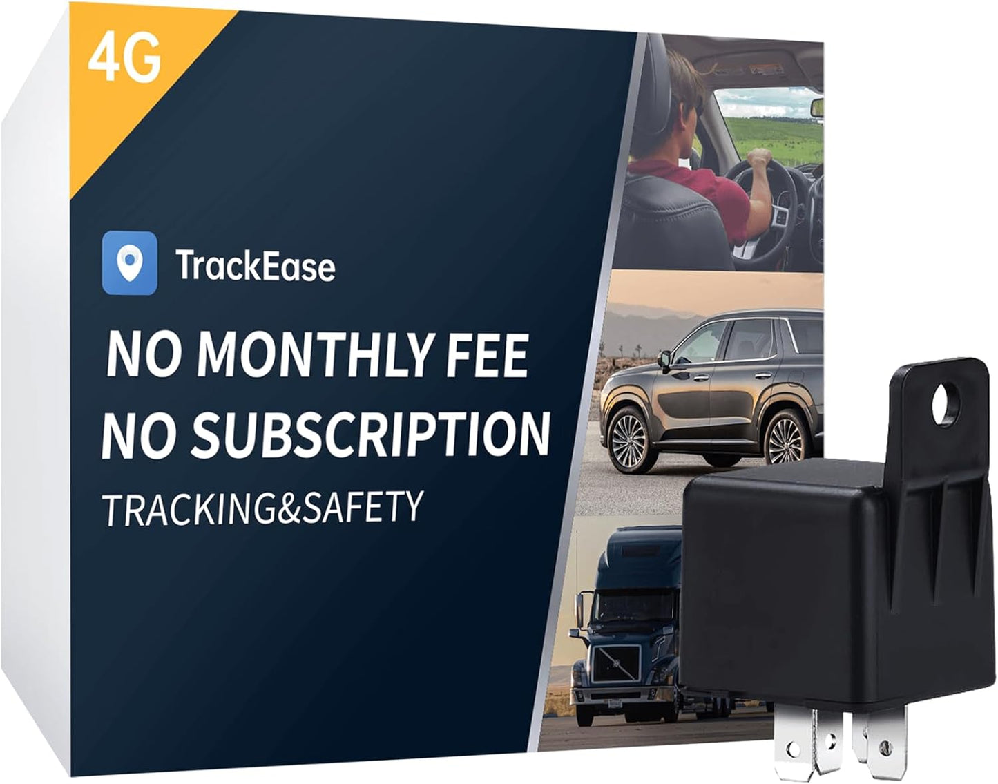 2 in 1 Remote Kill Switch & GPS Tracker for Vehicles No Monthly Fee, No Subscription, 4G SIM Card and Data Included, Trip History, GeoFence, Driving Alerts