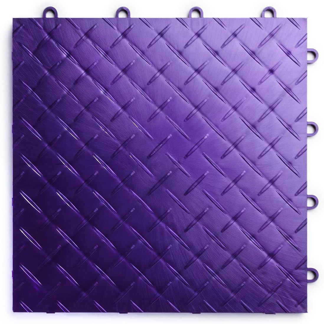 Big Floors RaceDeck Diamond Plate Design, Durable Interlocking Modular Garage Flooring Tile (Purple, 24 Pack of 12 x 12" Tiles)