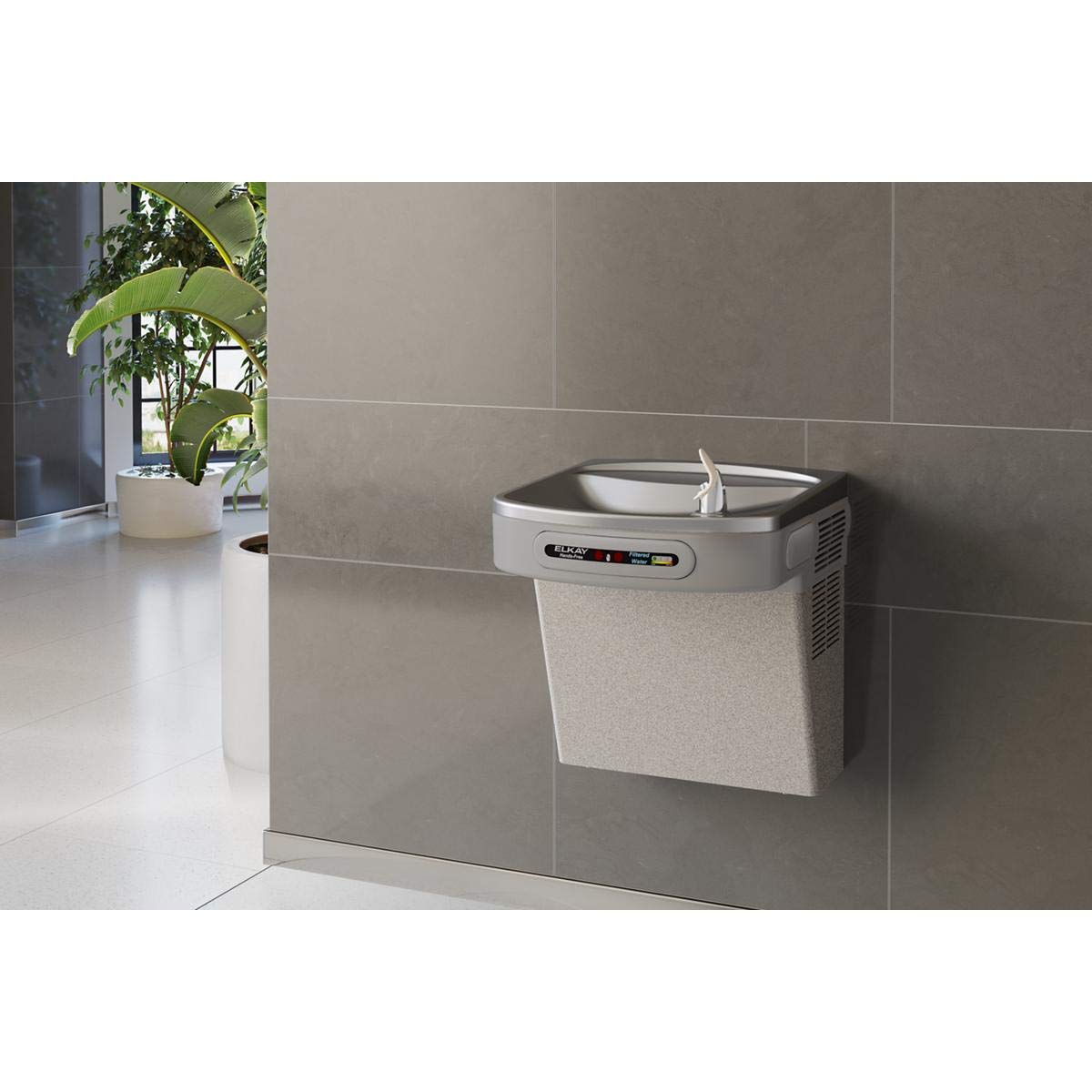 Elkay Cooler Wall Mount ADA Hands-Free Filtered, 8 GPH Light Gray Granite
