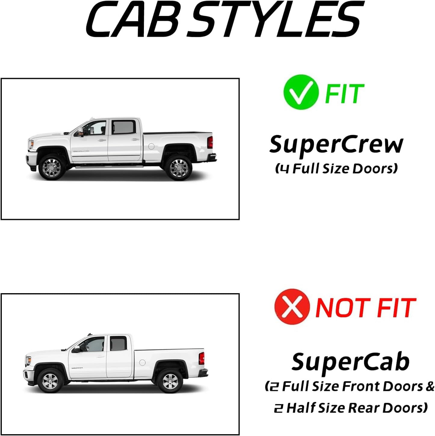 in-Channel Rain Guards for Trucks 2015-2020 Ford F150 SuperCrew, 17-23 Ford F250 F350 F450 F550 Crew Cab, Side Window Wind Deflectors, Vent Window Visors Shade Shield, 4pcs