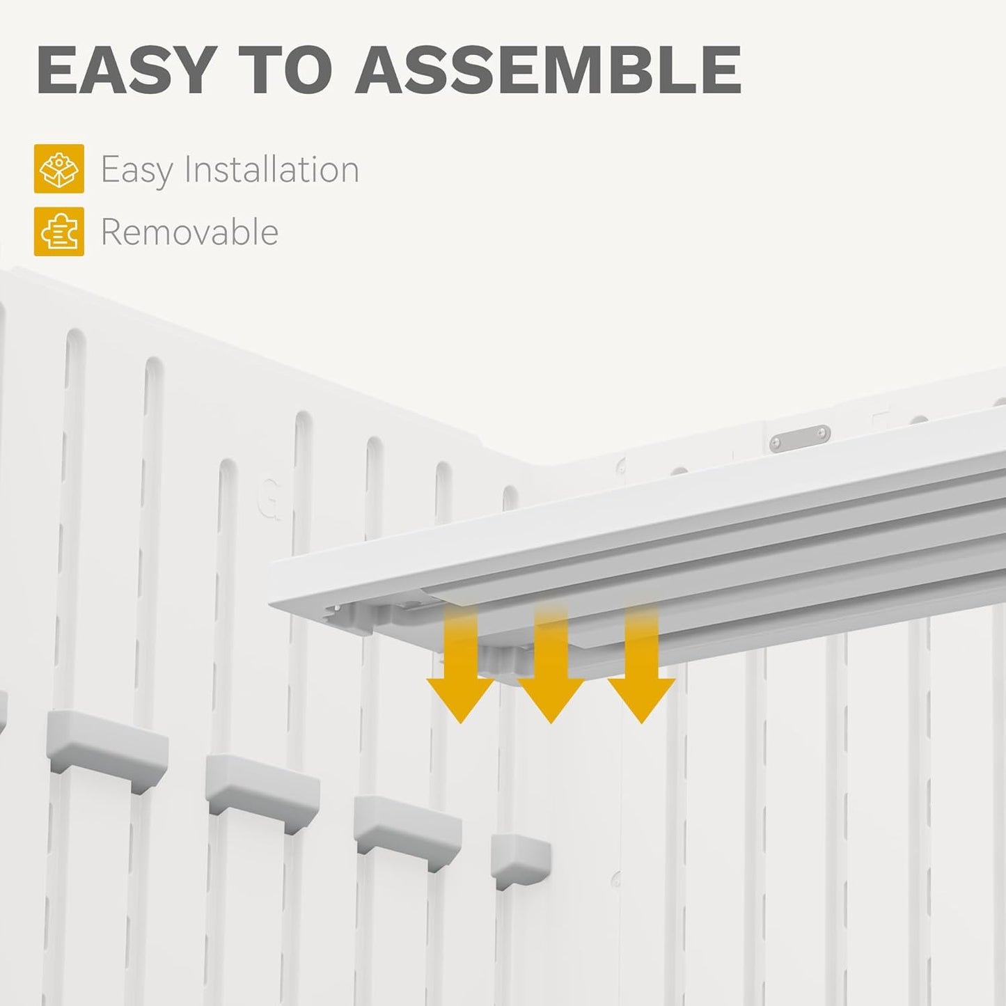 DWVO 2-Pack Resin Storage Shed Shelves, Fit for 35 Cu. Ft. Horizontal Shed 4.3x2.5x3.4 FT, 47" x 12.6" Waterproof Shelves with 8 Screws, 44 lbs Capacity, Easy to Assemble, Gray