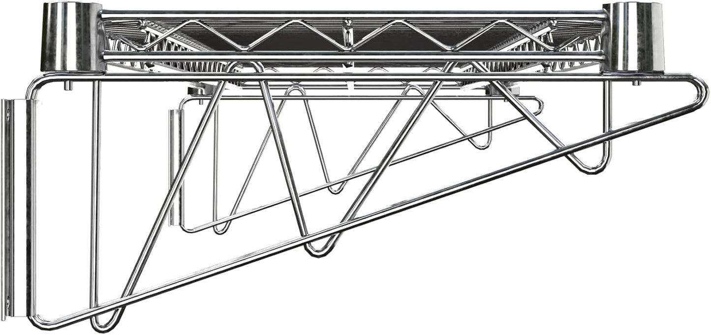 14" x 36" Chrome Wire Wall Mount Shelf