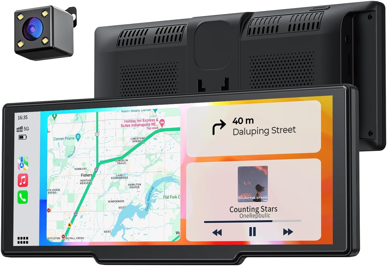 8.1" Wireless Portable 60FPS Car Play Screen for Apple CarPlay & Android Auto, OTA Updates, Backup Camera, Mirror Link, Bluetooth, Voice Control, GPS Navigation