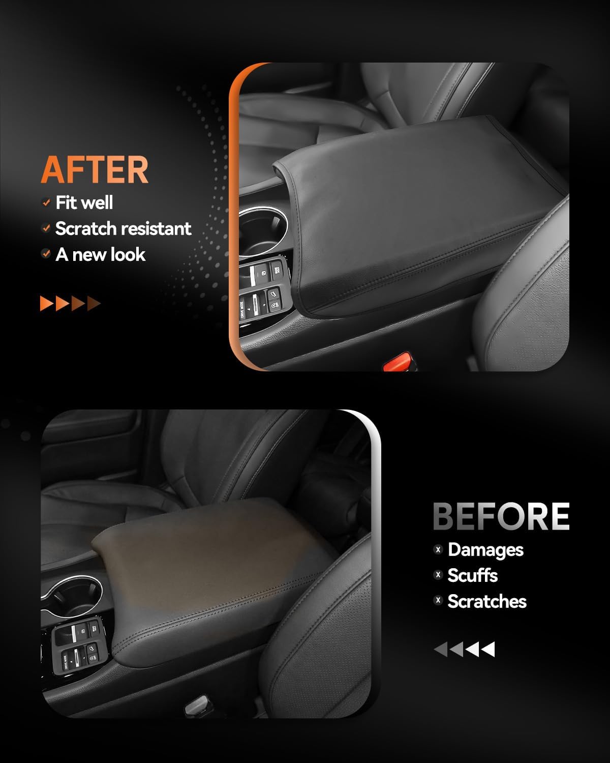 CDEFG for Honda Ridgeline 2024-2025 Center Console Cover Armrest Box Cover for Ridgeline (Sport, RTL, TrailSport, Black Edition) 2024 2025 Accessories Console Arm Rest Protector