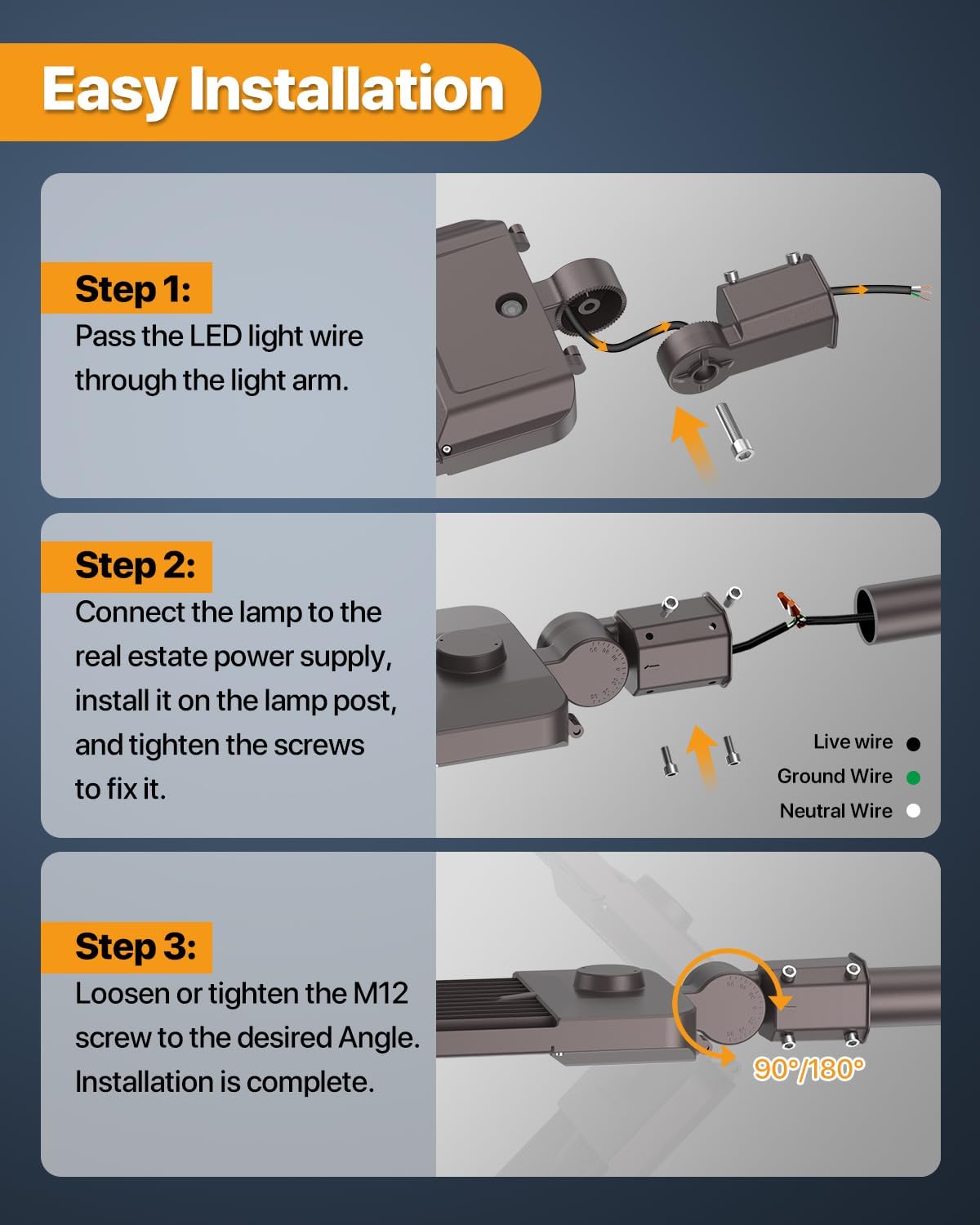 Led Parking Lot Light 400W 60,000LM Slip Fitter Street Pole Light with Dusk-to-Dawn Photocell 5000K 100-277V IP65 Waterproof Outdoor Commercial Area Lighting for Parking Lot, Roadways 2Pack