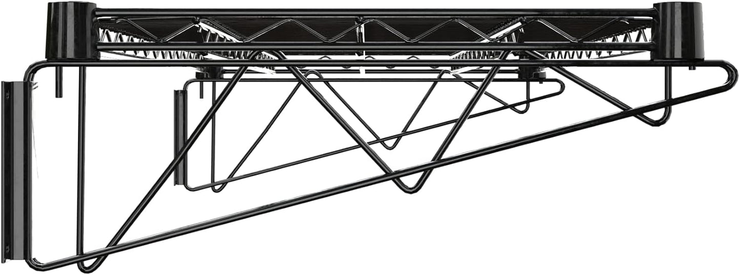 18" x 36" Black Epoxy Wire Wall Mount Shelf