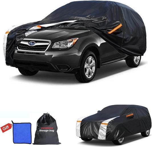 Subaru Forester Car Cover 100% Waterproof All Weather, Gift with Towel, 10 Layers SUV Car Cover Custom Fit 1997-2025 Subaru Forester, Outdoor Covers Rain Sun UV Protection with Door Zipper.