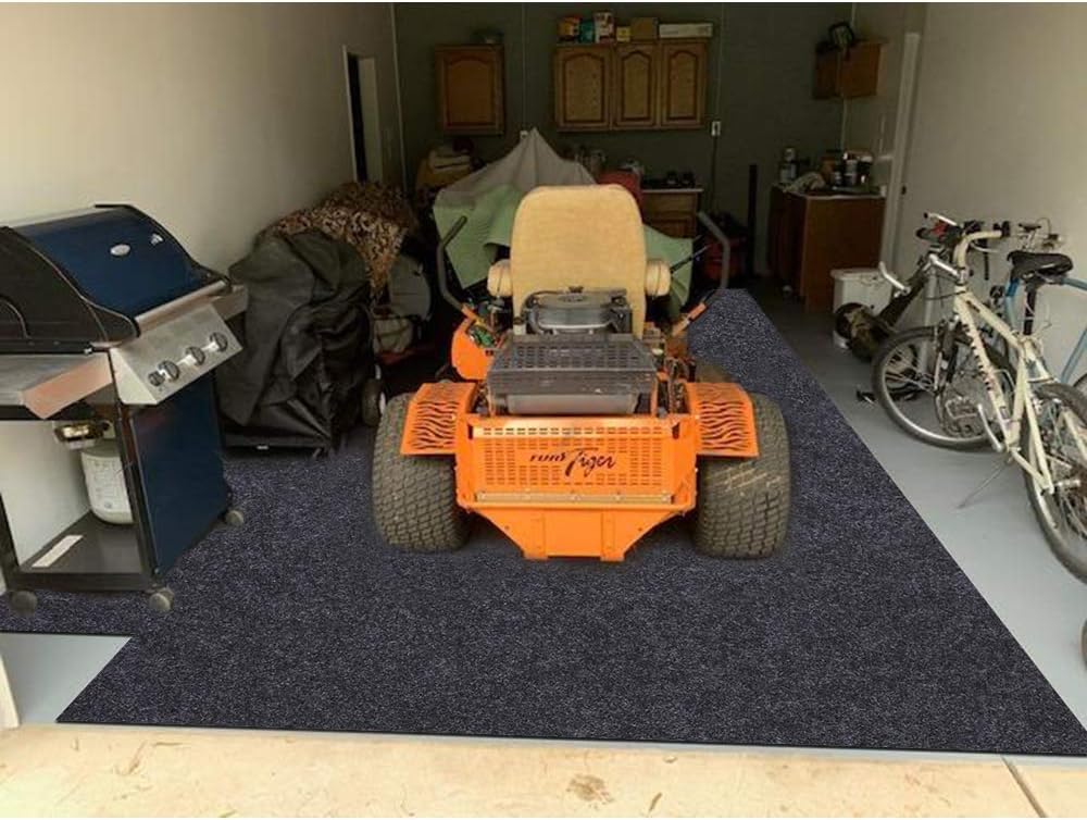 Garage Floor Mat，Absorbent Oil Mat—Floor Mat for Golf Carts,Motorcycles，Protect Garage and Shop Floor Surface，Absorbent Felt and Leak-Resistant Anti-Slip Backing，Reusable/Washable (7'6" x 17")