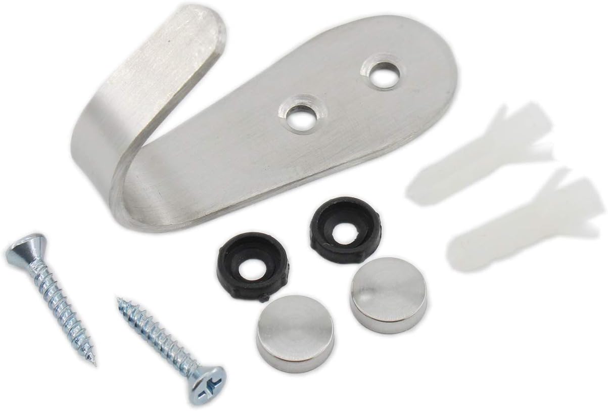 Stainless Steel Coat Hooks, Heavy Duty Metal Wall Mounted Hanger Hooks for Hanging Towels, Keys, Hats - Indoor and Outdoor Use - 8 Pack with Screws