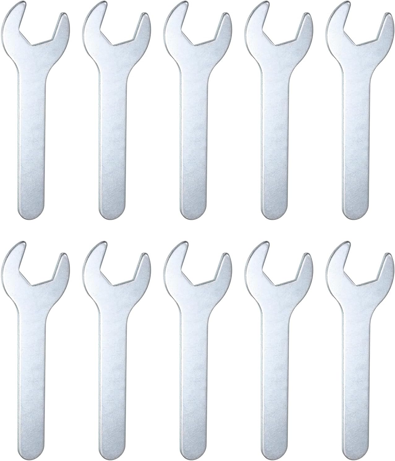 HARFINGTON 10pcs Small Wrench 21x126x2.8mm Metric U-Shaped Single Open Ended Spanner Super Thin Flat Head Galvanizing Wrench for Automotive Repair Furniture Assembly
