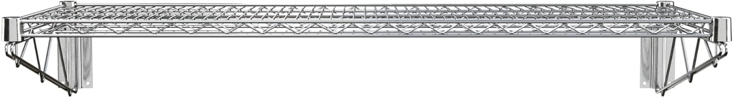 18" x 48" Chrome Wire Wall Mount Shelf