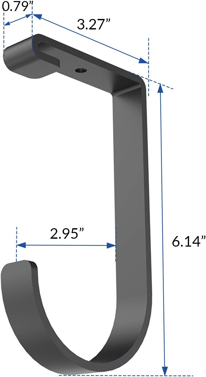 FLEXIMOUNTS 4 Pack Add On Storage Flat Hook Accessory for Garage Ceiling Rack and Wall Shelving, Max Weight Capacity up to 50lbs, Black