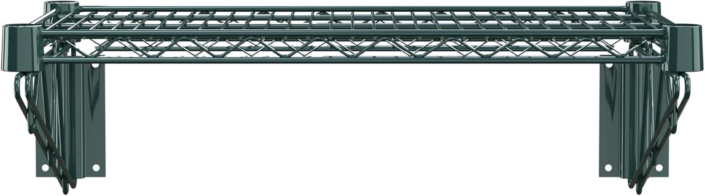 14" x 24" Green Epoxy Wire Wall Mount Shelf