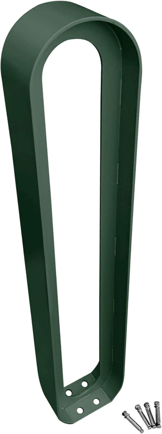 Sandbaggy Modern Commercial Bike Rack | 6.5” x 3” x 35” Oval Design | In-Ground | Anchor Bolts Included (Green, 2)