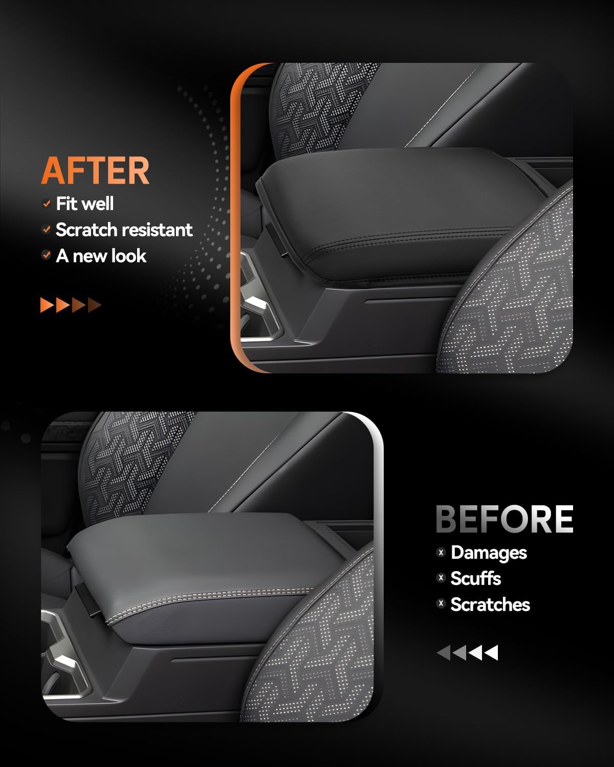 CDEFG for 2024 2025 Toyota Tacoma Center Console Cover Armrest Box Cover for Tacoma (SR, SR5, TRD PreRunner, TRD Sport, TRD Off-Road, Limited) Accessories Console Arm Rest Protector